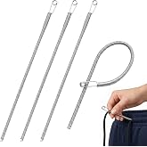 4Pcs Drawstring Threader Tool, Elastic Drawstring Threader Stainless Steel Spring Threading Tool Kit Easy Drawstrings Replacement for Hoodies, Shoes, Pants, Sweatpants