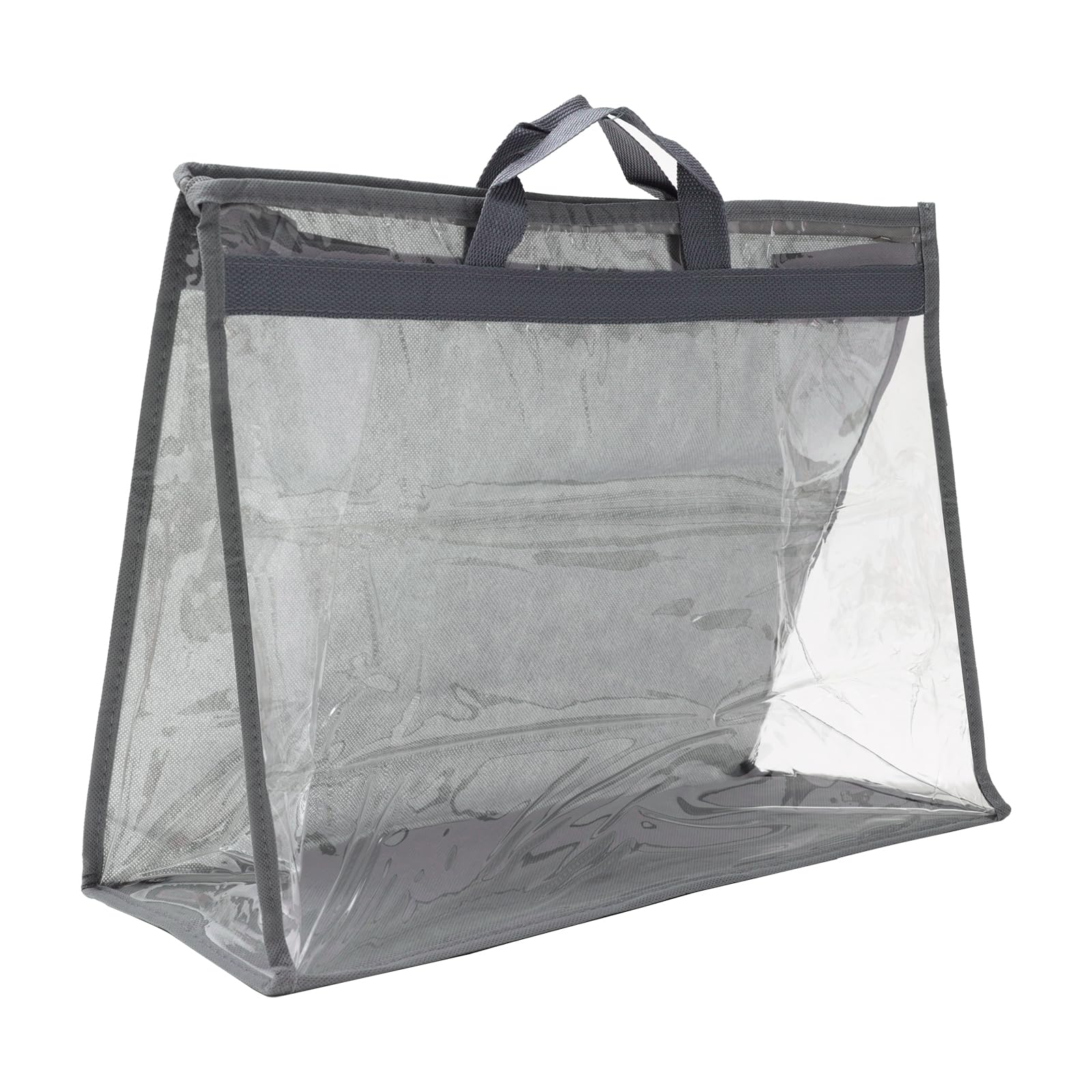 PATIKIL Handbag Dust Bags, Clear Purse Storage Organizer XL Size PVC Dustproof Handbag Cover Transparent Purse Protector, Gray