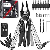 BIBURY Multitool Pliers, Stainless Steel 31-in-1 Multi Tool Pliers with Replaceable Wire Cutters and Saw, Foldable Multitools