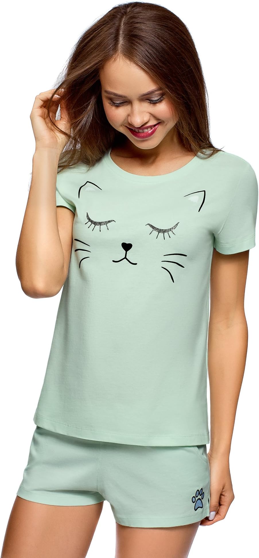 Women's Printed Cotton Pajama Set