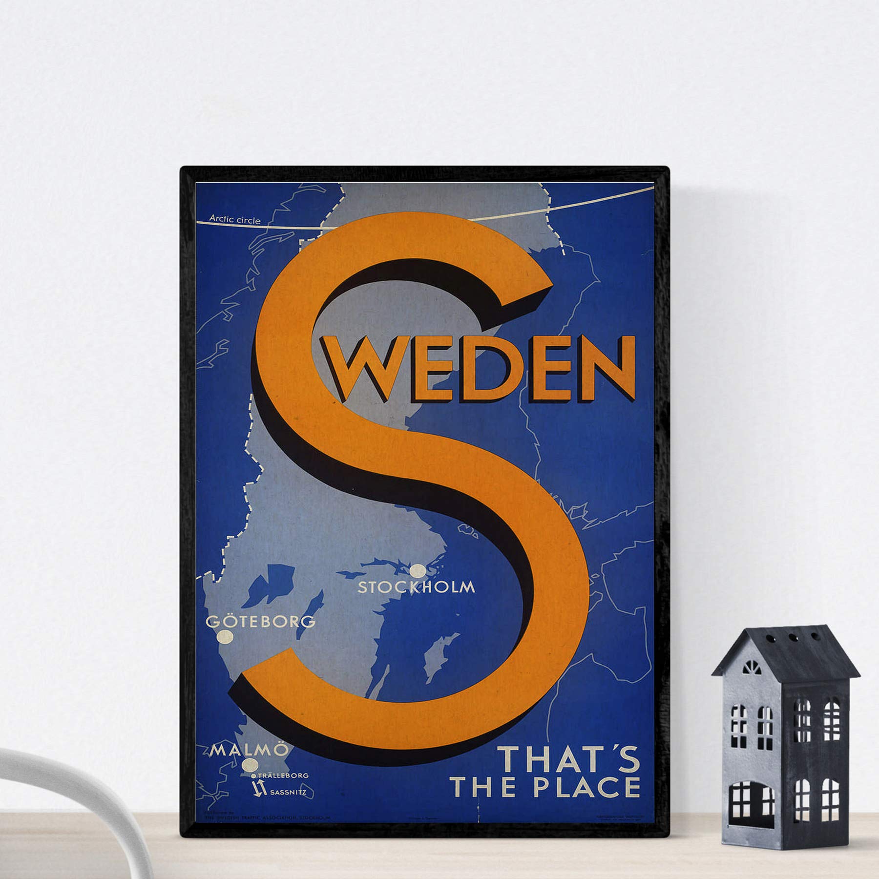 Nacnic Vintage Poster Vintage Poster Europe. Sweden. A4 size