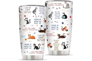 Cats Tumbler, Cats Gifts for Women, Cat Lover Gifts, Stainless Steel Tumbler with Straw and Lid 20 Oz, Birthday Gift for Cat 
