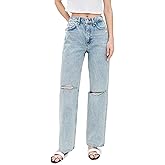 rag & bone Women's Shea High-Rise Relaxed Straight Full Length Jeans