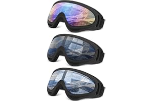 TURVSTPC 3 Pack Ski Goggles ATV Dustproof Dirt Bike Goggles UV Protection Foam Anti for Ski Racing Riding, Off Road Waterproof Motocross