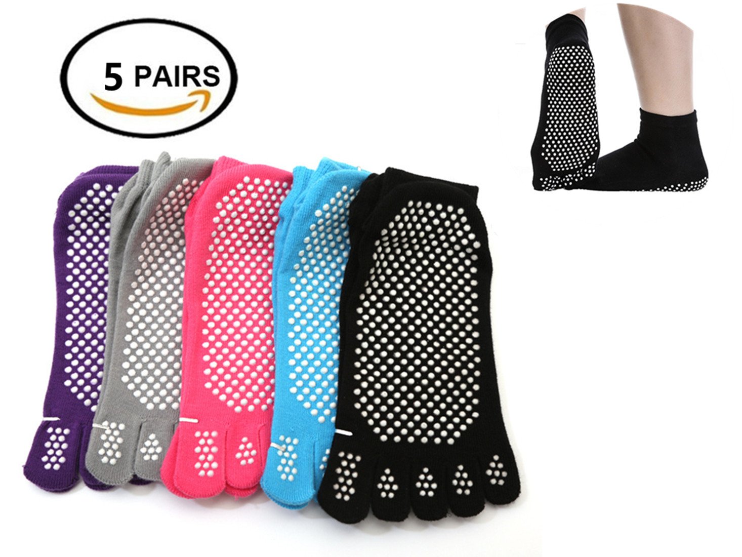 Chaussettes De Yoga à Orteils Pour Femmes,respirantes,absorbantes De La