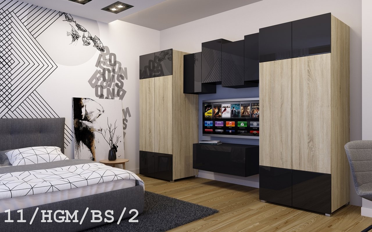 Future 11 Contemporary Bedroom Set Wall Unit Tv Stand 2