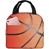 Basketball Reusable Insulated Lunch Bag For Women Men Waterproof Tote Lunch Box Thermal Cooler Lunch Tote Bag For Work Office Travel Picnic