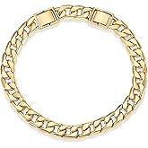PAVOI 14K Gold Plated Chunky Curb Chain Anklet for Women | Lightweight Flat Curb Link Chain Anklets