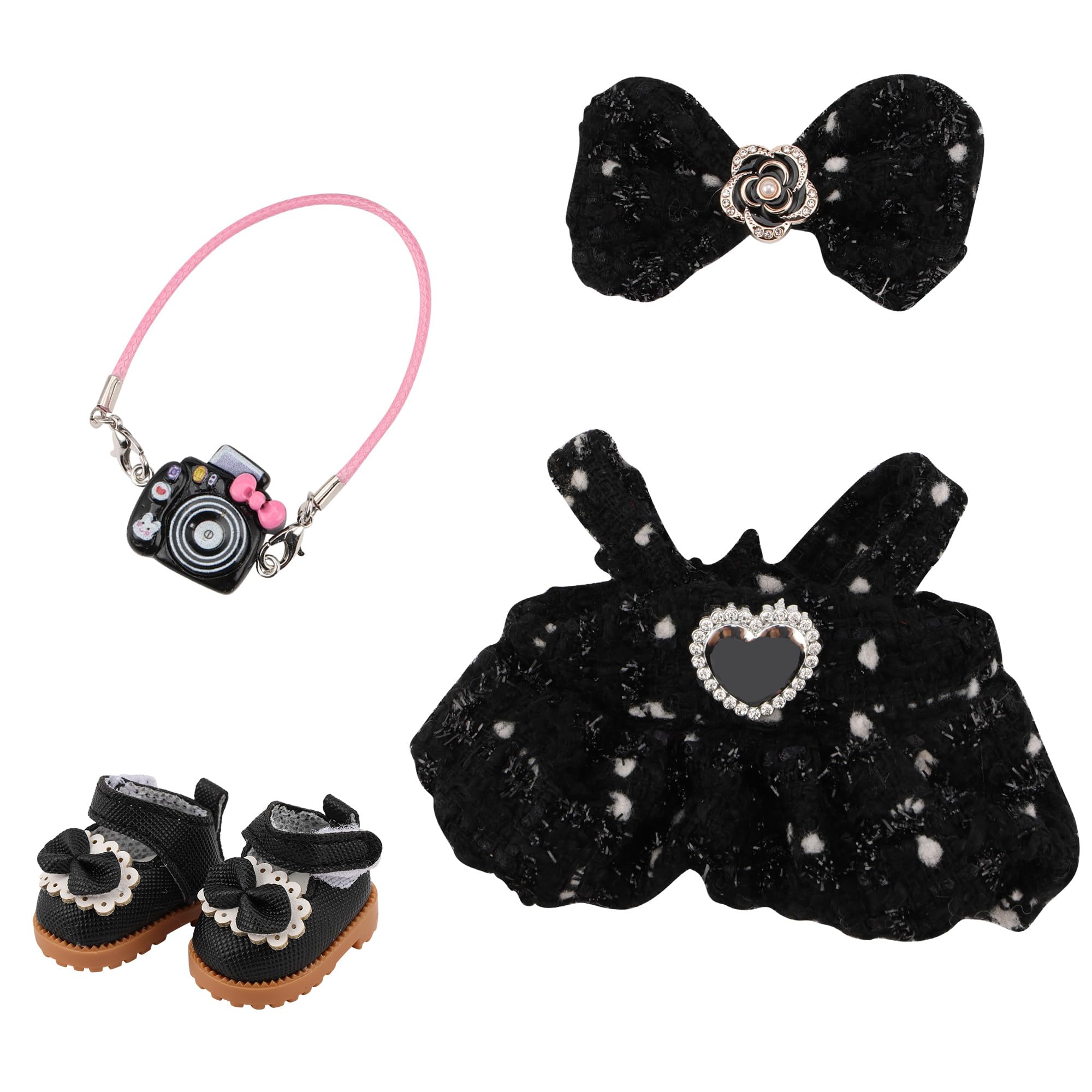 Photo 1 of Doll Clothes 17cm Exquisite Luxury Designer Outfit Accessories Clothes Suitable for Dolls Accessories Dress up Unique Style(NO Doll) (Black)
