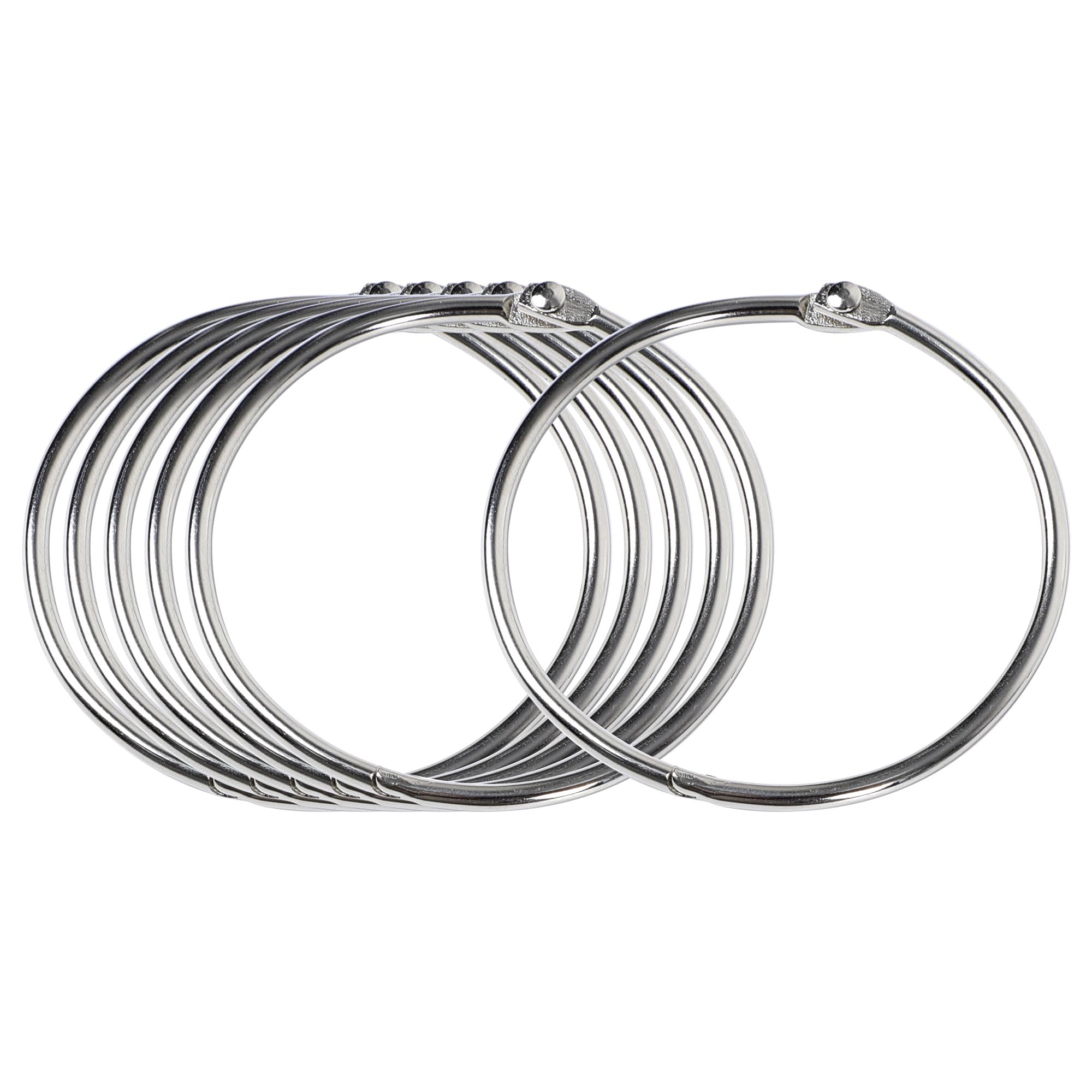 Sourcingmap 6Pcs Loose Leaf Rings Metal Book Rings 60mm Inner Dia Key Ring Binder Hinge Snap Ring for Home Office