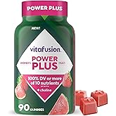 vitafusion Power Plus Women’s Multivitamin Gummies, 100% Daily Value or More of 10 Nutrients, Helps Support Nerve, Energy Metabolism, Bone & Immune Health, Strawberry & Watermelon Flavor, 90 Count