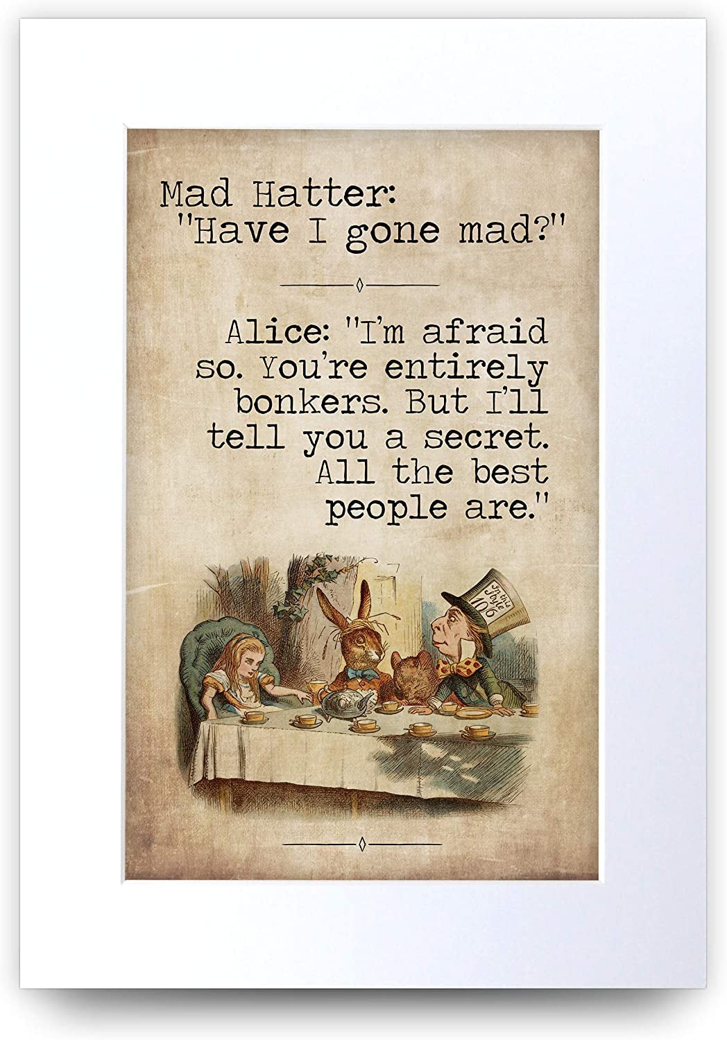HWC Trading A4 Alice in Wonderland You're Entirely Bonkers Gifts For Decorating Your New Born Baby's Room - A4