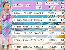 iTVTi Little Girls Mermaid Costume Princess Dress