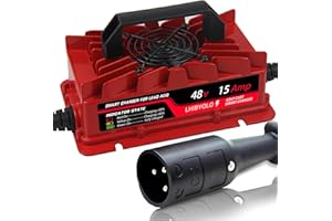 LHIBYOLO 48V Golf Carts Battery Charger for 15 AMP Club Car, with Type 3-Pin Round Plug, 4-7 Hours Full Charger,Club Car Charger 48 Volt,48 Volt Golf Cart Batteries Charger