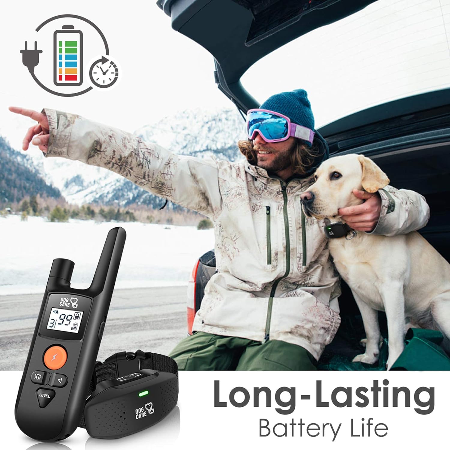 Dog Training Collar - Rechargeable Dog Shock Collar w/3 Training Modes, Beep, Vibration and Shock, Rainproof Training Collar, Up to 1000Ft Remote Range, 0~99 Shock Levels Dog Training Set : DOG CARE : Pet Supplies