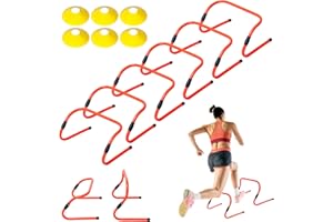 RedSwing Adjustable Agility Hurdles Training Equipment, 5 Speed Hurdles and 6 Soccer Cones,Portable Speed Training Fitness Eq