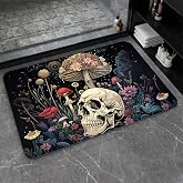 ZHUZHISHAN Bath Mat-Bathroom Rug，A Skull and Mushroom-Absorbent Non Slip Quick Dry Stain Resistant Easy to Clean Care Shower Rug for Bathtub Shower Room 16×24Inch (40 * 60cm)
