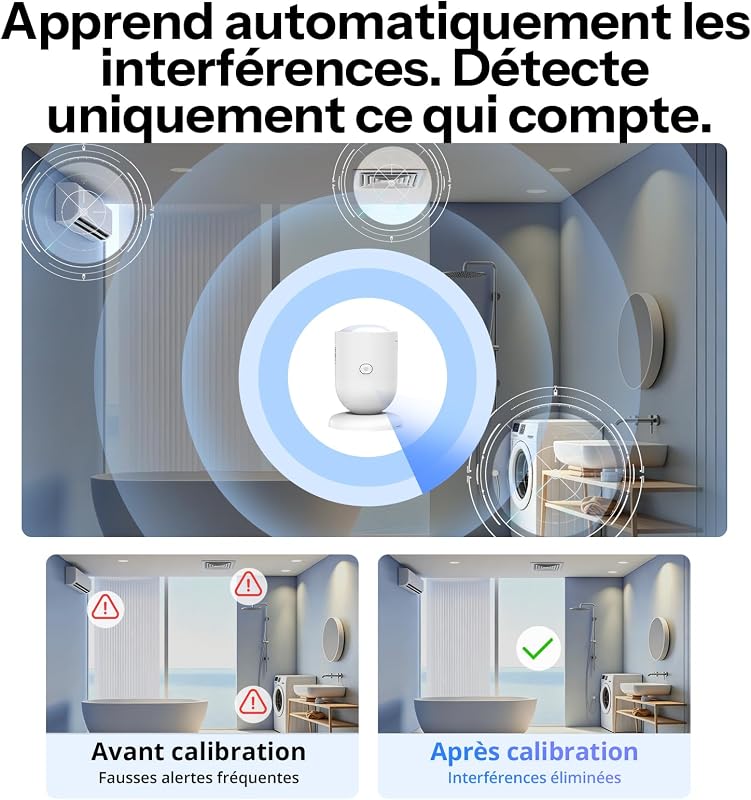 SNZB-06P24 Détecteur de Présence Zigbee 24GHz, Capteur de Présence avec Capteur de Lumière, Détection de Zone, Calibration Adaptative Compatible Home Assistant Alexa & SmartThings (Hub requis)