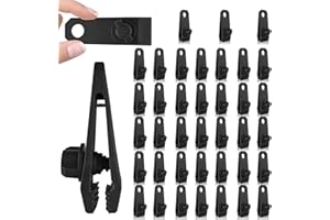 HLOGREE 40PCS Tarp Clips Heavy Duty Lock Grip,Tent Clip,Tarp Clamp,Tarp Clip Heavy Duty Clips,Locking Thumb Screw Clip,Tarp Hold Down Clips,Screw in Ground Tie Downs,Awning Tarp Clamps for Canopy Outdoor