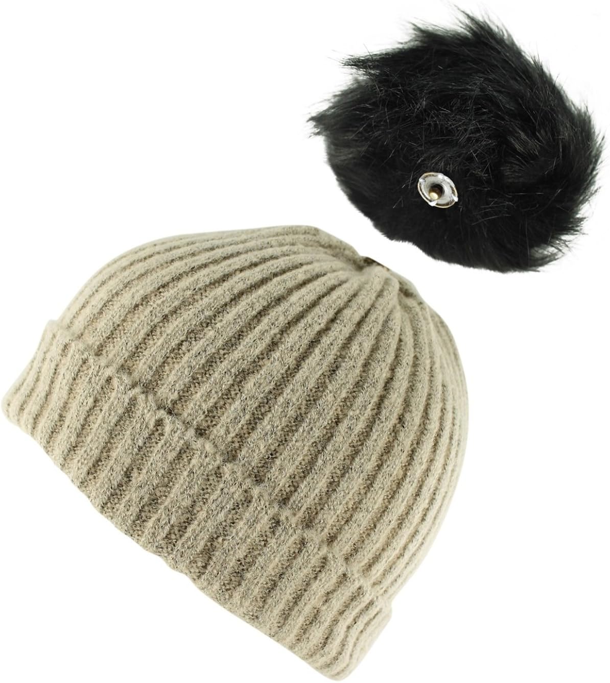 bobble hat with detachable bobble