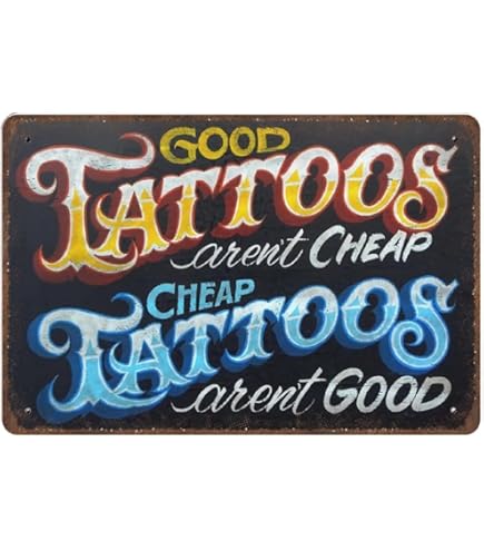 Targa In Metallo Vintage JIUFOTK Con Scritta "Do Not Tattoos Hurt" - Decorazione Da Parete Retrò 30,5x40,6 Cm