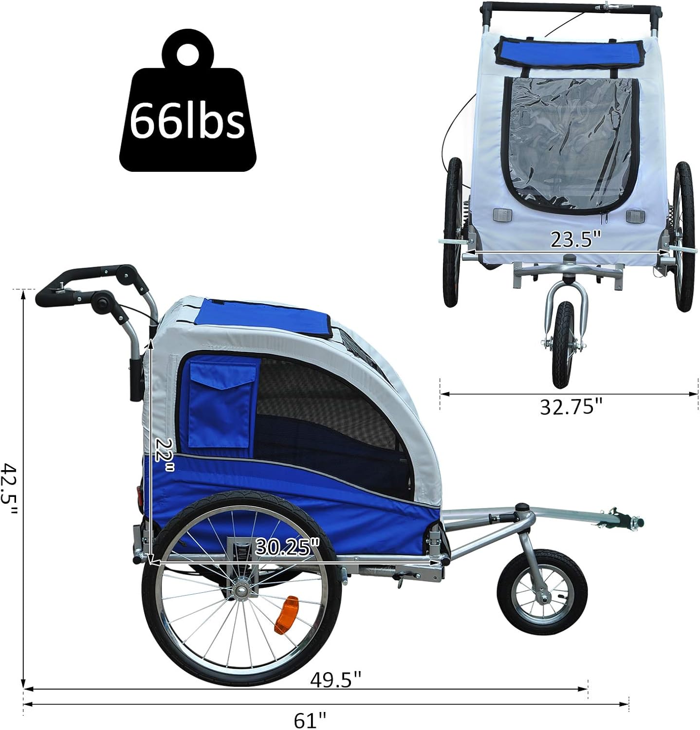 aosom elite ii pet dog bike bicycle trailer