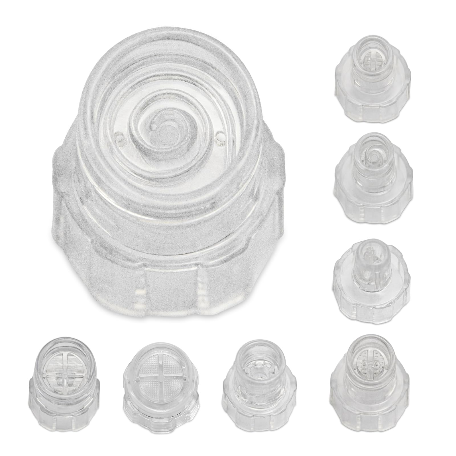 Photo 1 of Elitzia Plastic Hydro Dermabrasion Microderma Heads Hydro Facial Aqua Peel Tips Water Peeling Caps Facial Care Skin Cleaning Tool Beauty Machine Replacement Spare Parts 8pcs Per Set?Transparent?