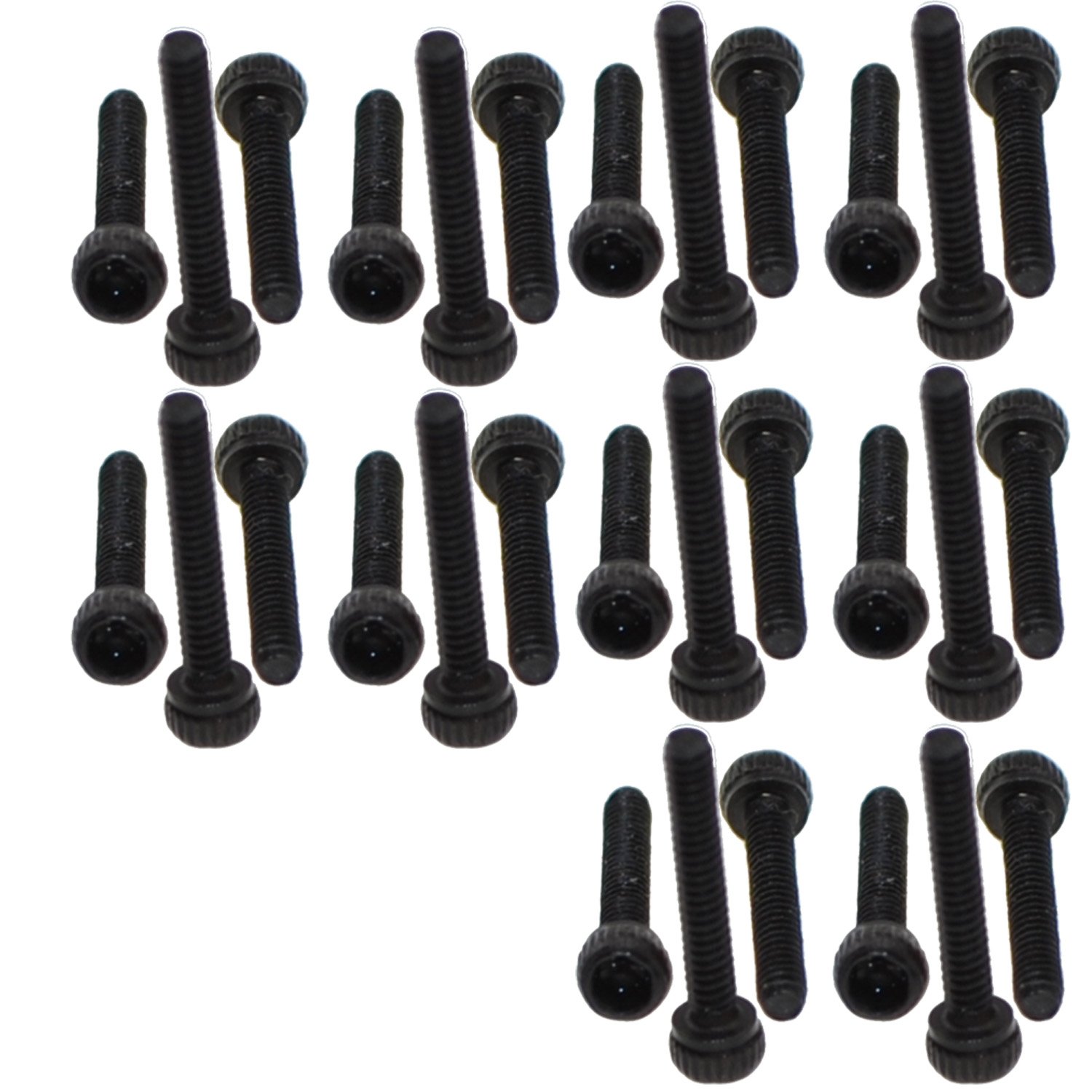 XunLiu 30PCS Grade 14.9 Alloy Steel Hex Socket Head Cap Screws Allen Wrench Drive Knurled Screws Black M1.6 10MM