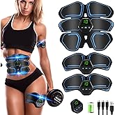 Ab Muscle Toner & Trainer – EMS Muscle Fitness Device with LCD Screen – USB Rechargeable Core Workout Gear for Abs, Arms & Legs