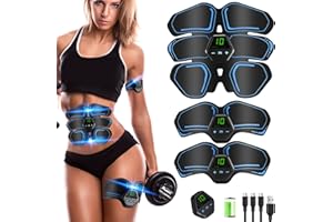 XENGUAN Ab Muscle Toner & Trainer – EMS Muscle Fitness Device with LCD Screen – USB Rechargeable Core Workout Gear for Abs, Arms & Legs