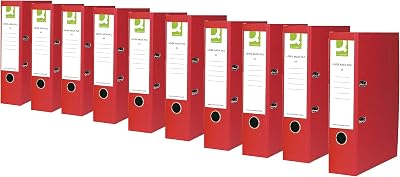 Q-Connect Lever Arch File A4 Red 70mm 10 Pack KF20041