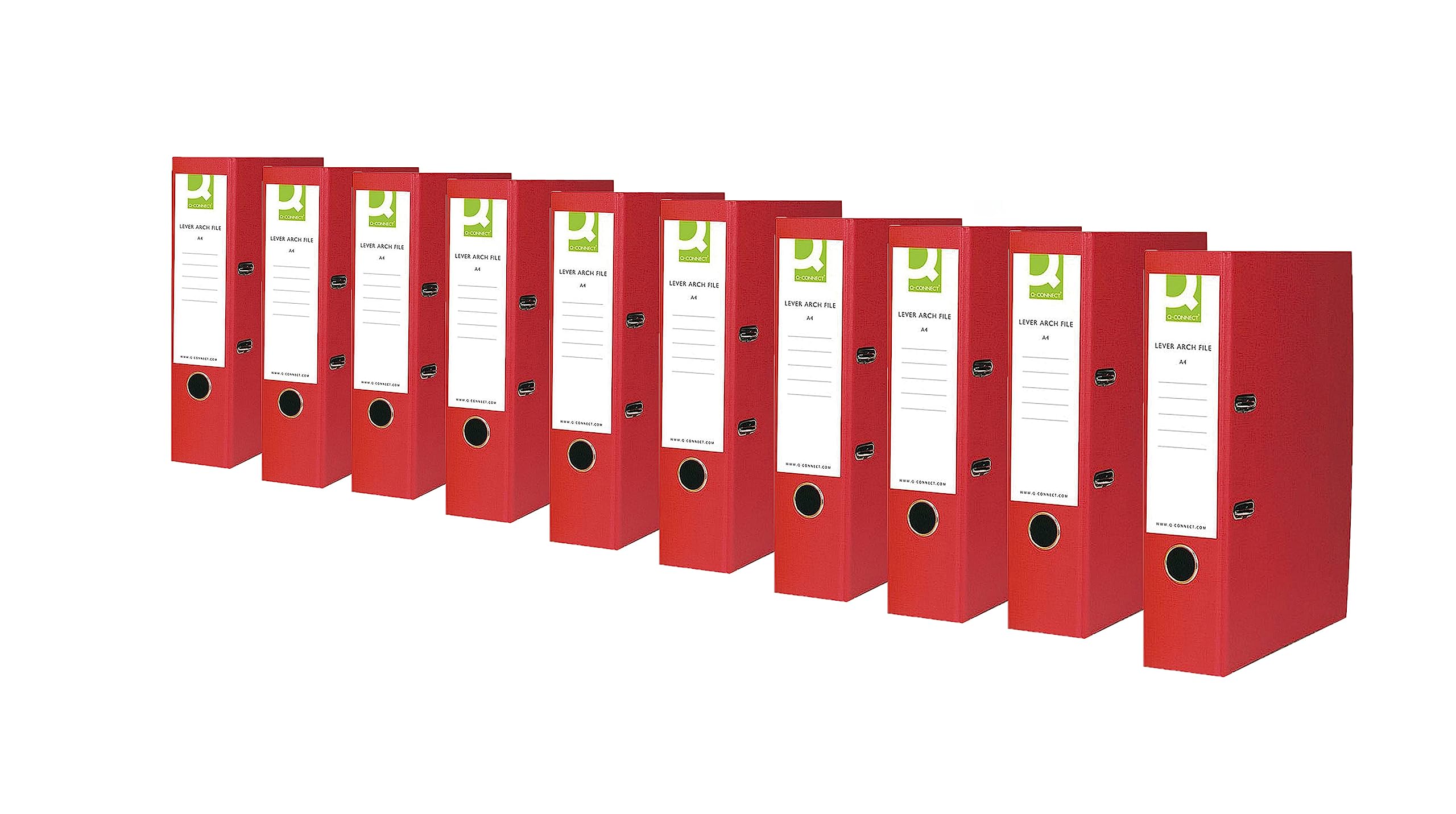Q-Connect Lever Arch File Paperbacked A4 Red (10 Pack) KF20041