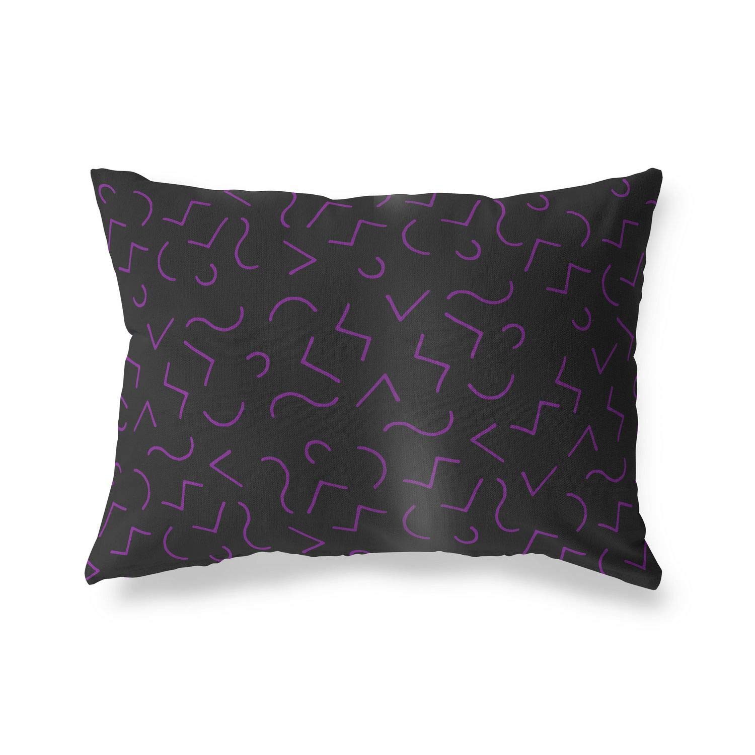BonaMaison Decorative Cushion Cover, Purple-Black Throw Pillow Covers, Home Decorative Pillowcases for Livingroom, Sofa, Bedroom, Size: 45X60 Cm - Designed and Manufactured in Turkey