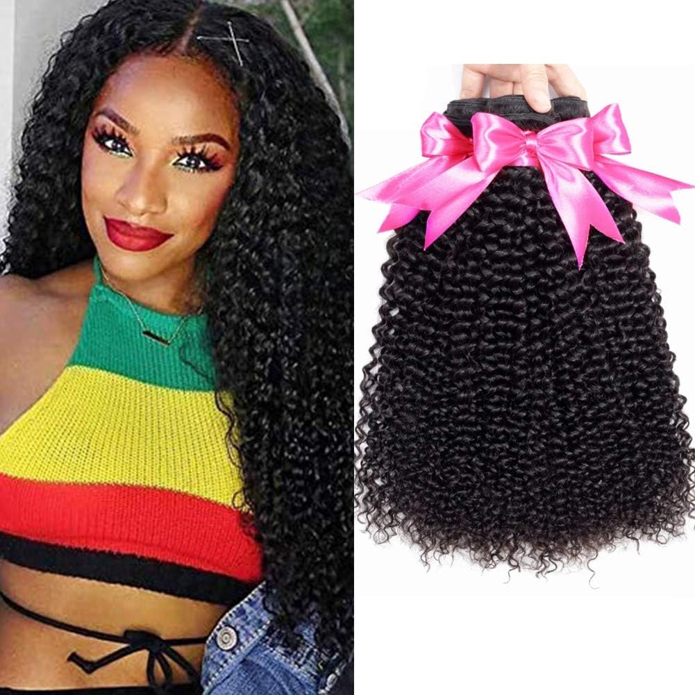 CLAROLAIR Brazilian Kinky Curly Hair Bundles Brazilian Hair 3 Bundles Brazilian Human Hair Bundles Brazilian Curly Hair Bundles Natural Color (100+/-5g)/pc (14 16 18 Inch)
