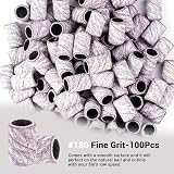 MelodySusie Sanding Bands 100Pcs 180 Grit Nail Drill Bits Zebra view 4