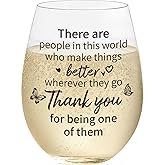 sanjiayishui Thank You Gifts for Women - Wine Glass, Appreciation Glass for Friends, Volunteer, and Coworker Leaving Gift for Women – Meaningful Gift for Teachers or christmas Thank You Gifts