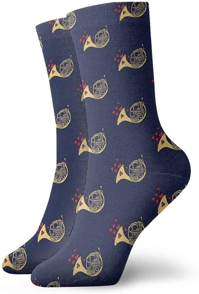 French Horn Socks Casual Socks Sports Socks Fun Work Socks Unisex 11.8