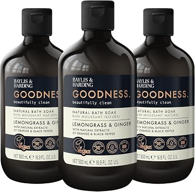 Baylis & Harding Lemongrass & Ginger Bath Soak 500 ml Pack of 3 Vegan