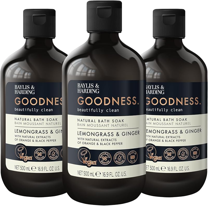 Baylis & Harding Lemongrass & Ginger Bath Soak 500 ml Pack of 3 Vegan