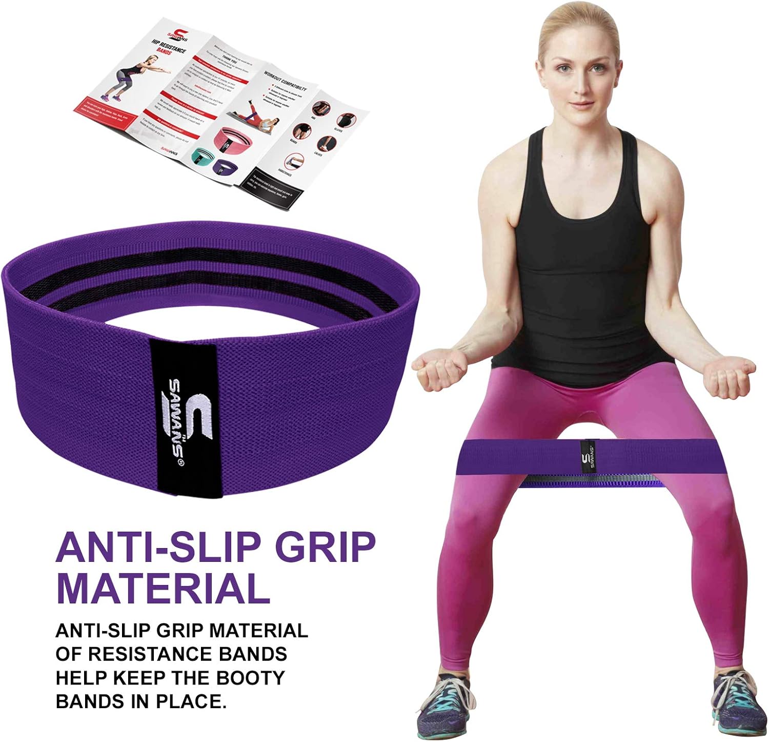 Resistance Bands, Resistance Band for Legs and Glutes, Includes