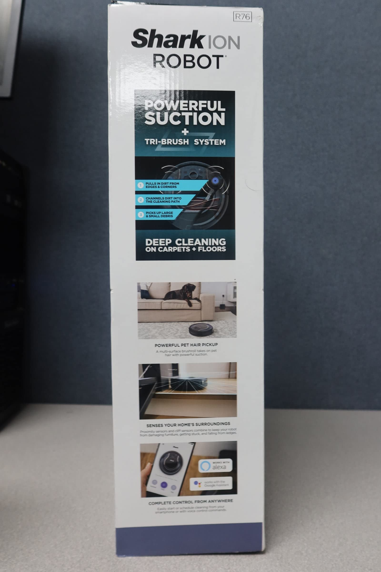 Shark ION Robot Vacuum RV761 with Wi-Fi and Voice Control, 0.5 Quarts, in Black and Navy blue - View 2