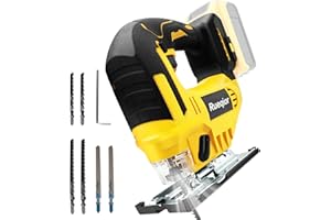 Cordless Jig Saw for Dewalt 20v Battery, Brushless Jig Saw Tool Cut Off, Variable Speed 3000RPM, 45° Beveled Cuts, 3 Orbital 