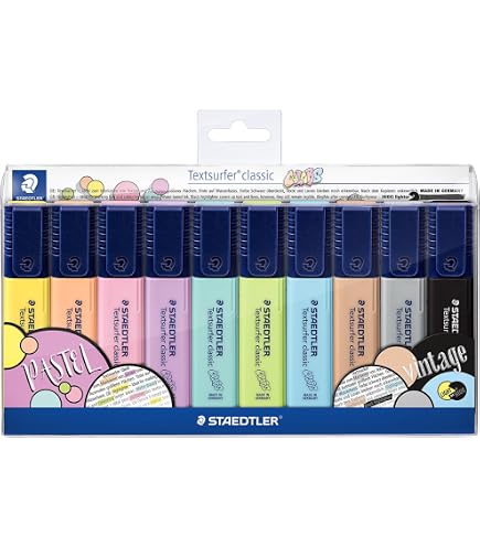 STAEDTLER Textsurfer Classic Highlighters Pens - Assorted Colours And Pack Sizes | UK