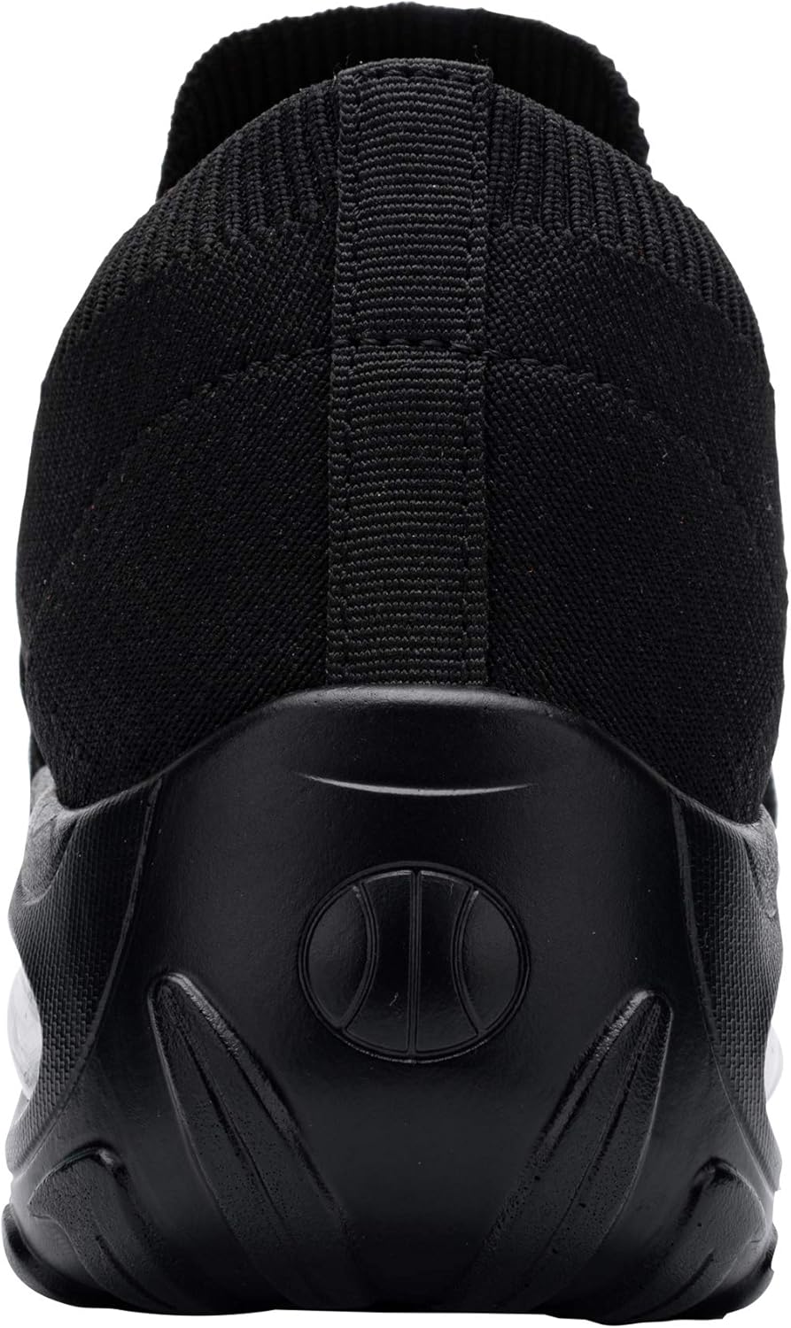  | DYKHMILY Slip on Steel Toe Shoes for Women Lightweight Safety Shoes Walking Air Cushion Lady Slip Resistant Platform Work Sneakers Breathable(7.5, Black, D91880) | Shoes