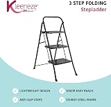 Kleeneze 3 Step Ladder Easy Reach 105cm Lightweight Folding Steel Black view 2