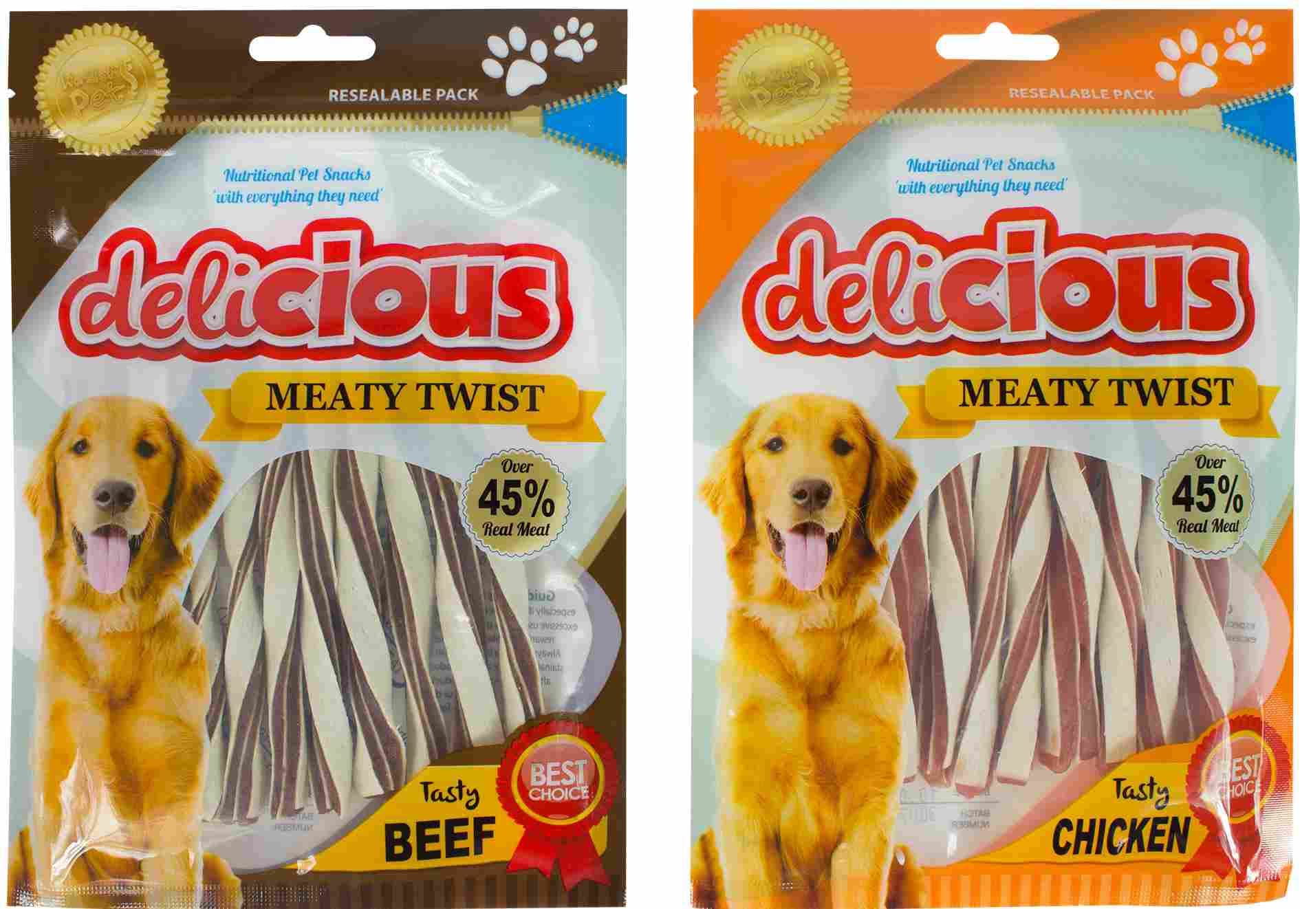 World of pets Delicious Meaty Twist Tasty Chicken Flavour 65g