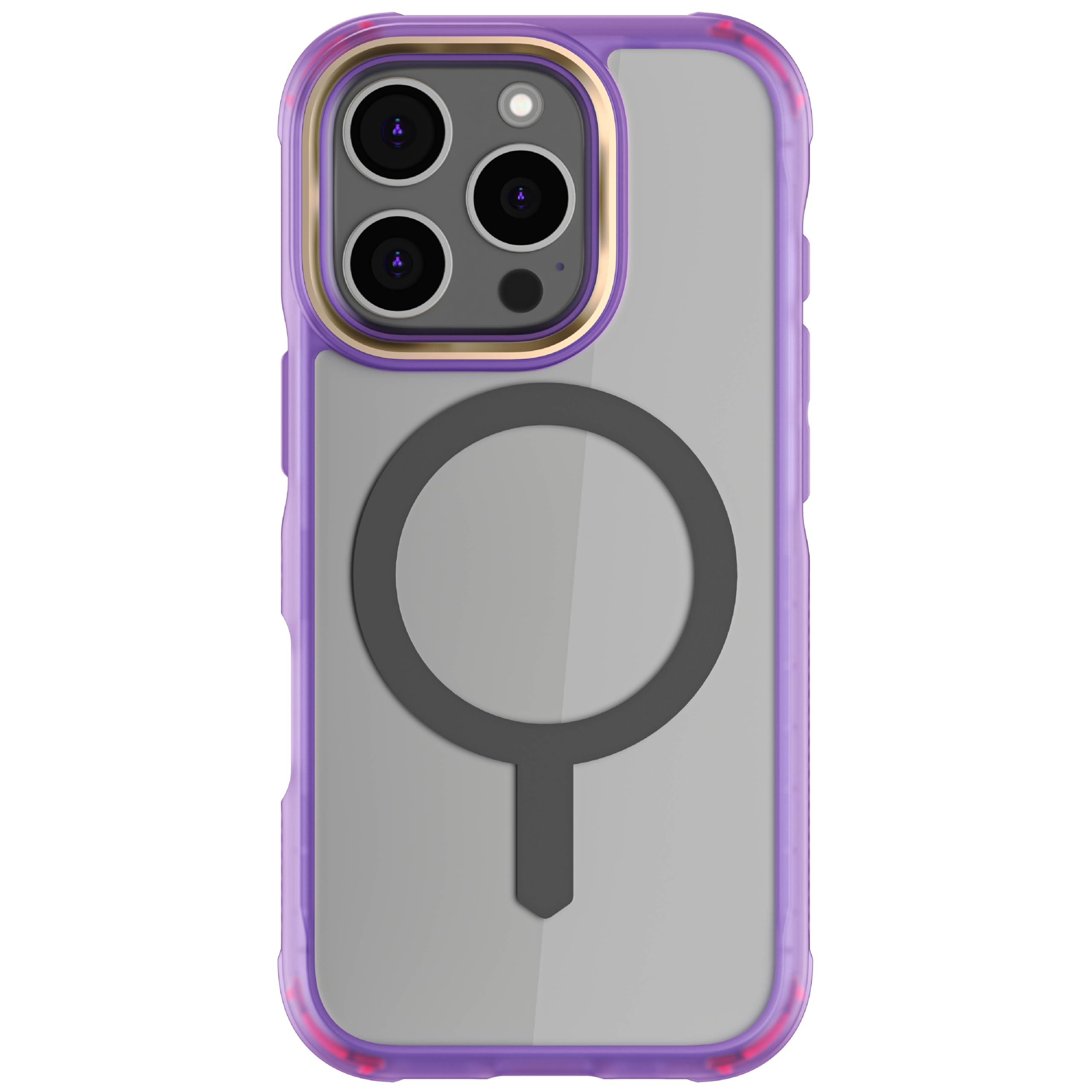 Ghostek Covert iPhone 16 Pro Clear Case - Compatible with MagSafe Accessories, Shockproof Silicone, Minimalist Phone Cover (6.3 Inch, Purple) Image