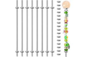 MINGQIEVEN Stainless Steel 24 Pack M4 Threaded Rod with Hex Nuts - Includes 8 Studs & 16 Hex Nuts for Hangers & Garden Stake Rods (14 Inch)