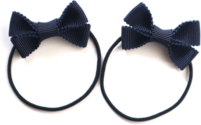 Amazon ツインリボン キッズ 濃紺 グログランリボン 2個セット ヘアゴム お受験 日本製 ファッション小物 通販