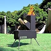 Rocket Stove Portable Folding Wood Burning Camping Stove for Outdoor Cooking, Picnic, BBQ, Hunting, Fishing, Cast Steel Pocke